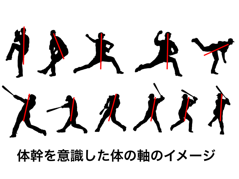 体幹を意識した体の軸のイメージ