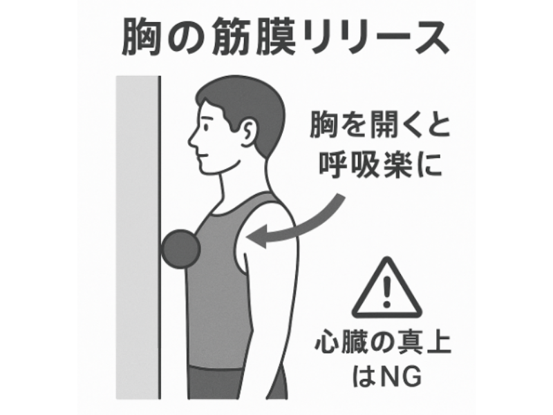 胸の筋膜リリース図解