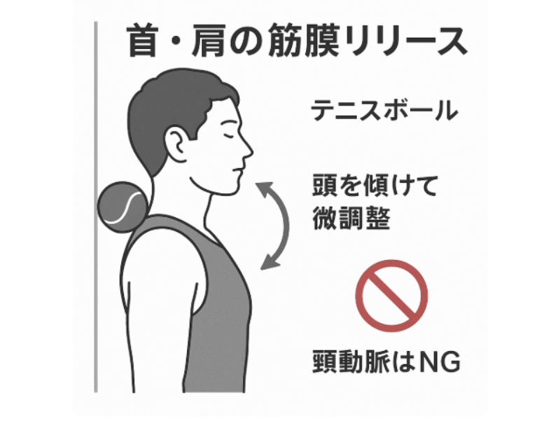 首・肩の筋膜リリース図解